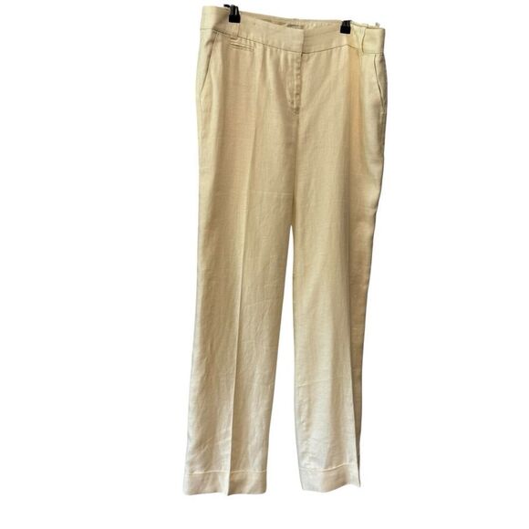 J. Crew Beige Cream Linen Cafe Trouser Pants Size 10 - Picture 3 of 12